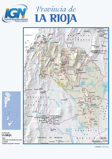 Mapa da província de La Rioja - Argentina