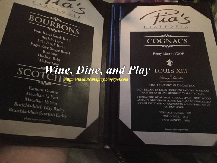 Pias Trattoria Lunch Menu