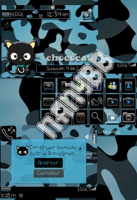 BlackberryVzla: Chococat Blu! Tema Gratuito para chicas 