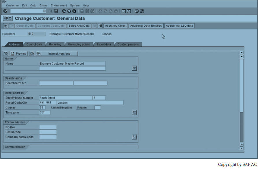 SAP Customer Master Data
