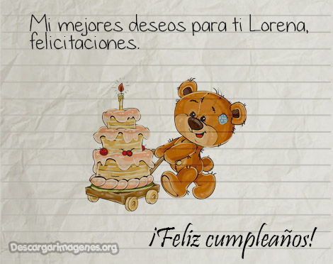 Pensamientos cumpleaños Lorena enviar.