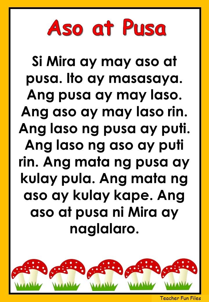 Story Book Tagalog Printable Pdf