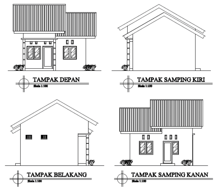 Belajar AutoCAD: Jasa Gambar Kerja 2D Autocad Rumah Tampak Depan