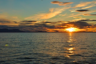 Image of a sunset over a lake