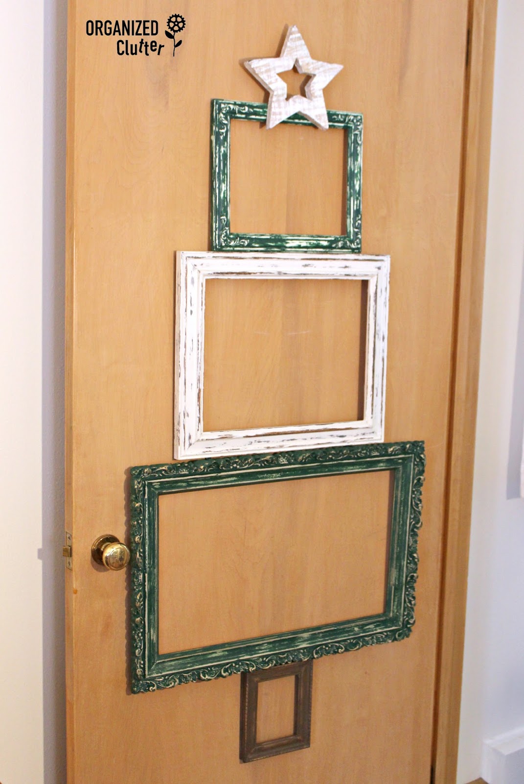 Repurposed Thrift Shop Picture Frame Christmas Tree Organized Clutter