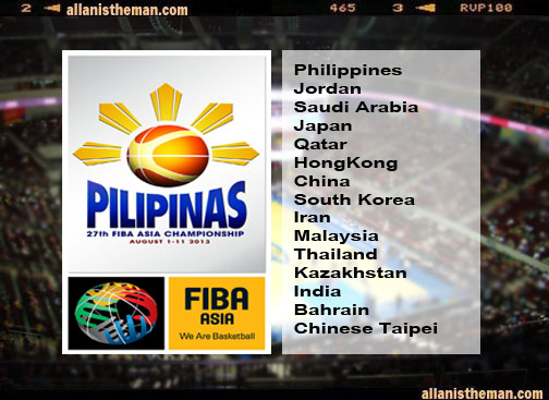 FIBA Asia Championship 2013 teams