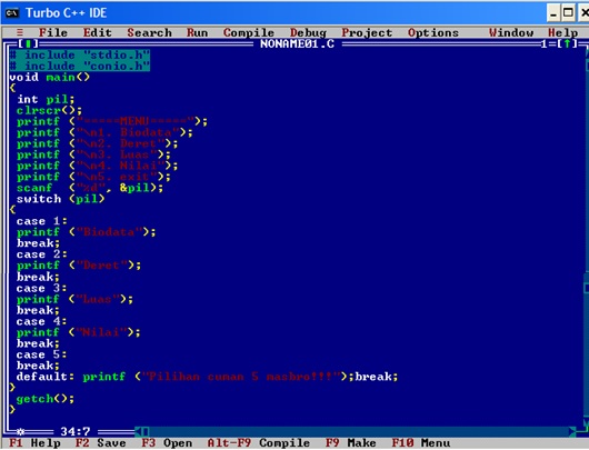 Program Menu C++ ~ SATRIO YUDHO™