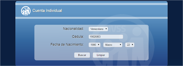 Consultar la Cuenta Individual del IVSS Consultar la Cuenta Individual del IVSS