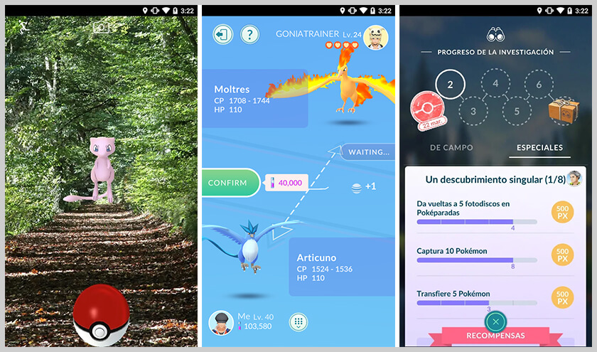 screen pokémon go android