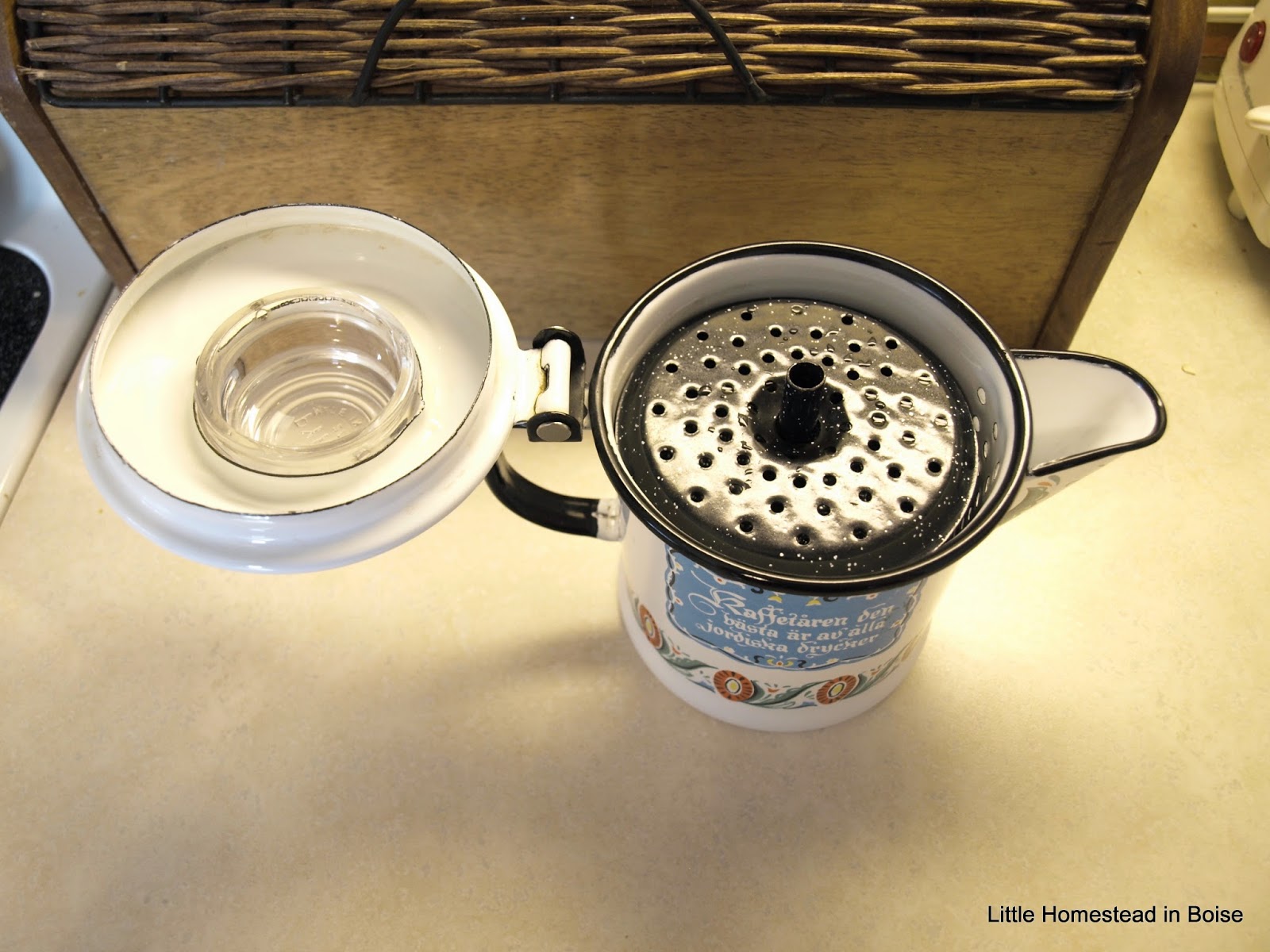 Little Homestead In Boise eBay Find Enameled Swedish Coffee Pot