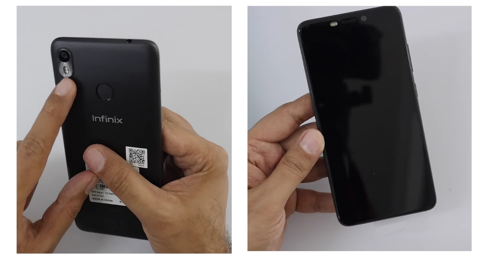 Infinix Hot S3 Front and Back Views