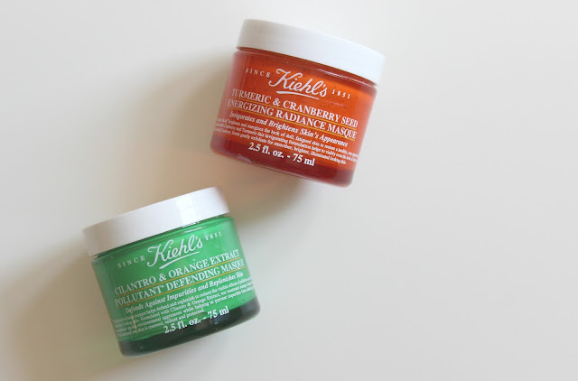 Kiehl's Cilantro & Orange Extract Pollutant Defending Masque and Turmeric & Cranberry Seed Energising Radiance Masque Review