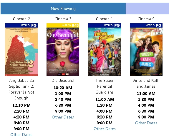 MMFF 2016 entries now showing in cinemas in Koronadal, GenSan