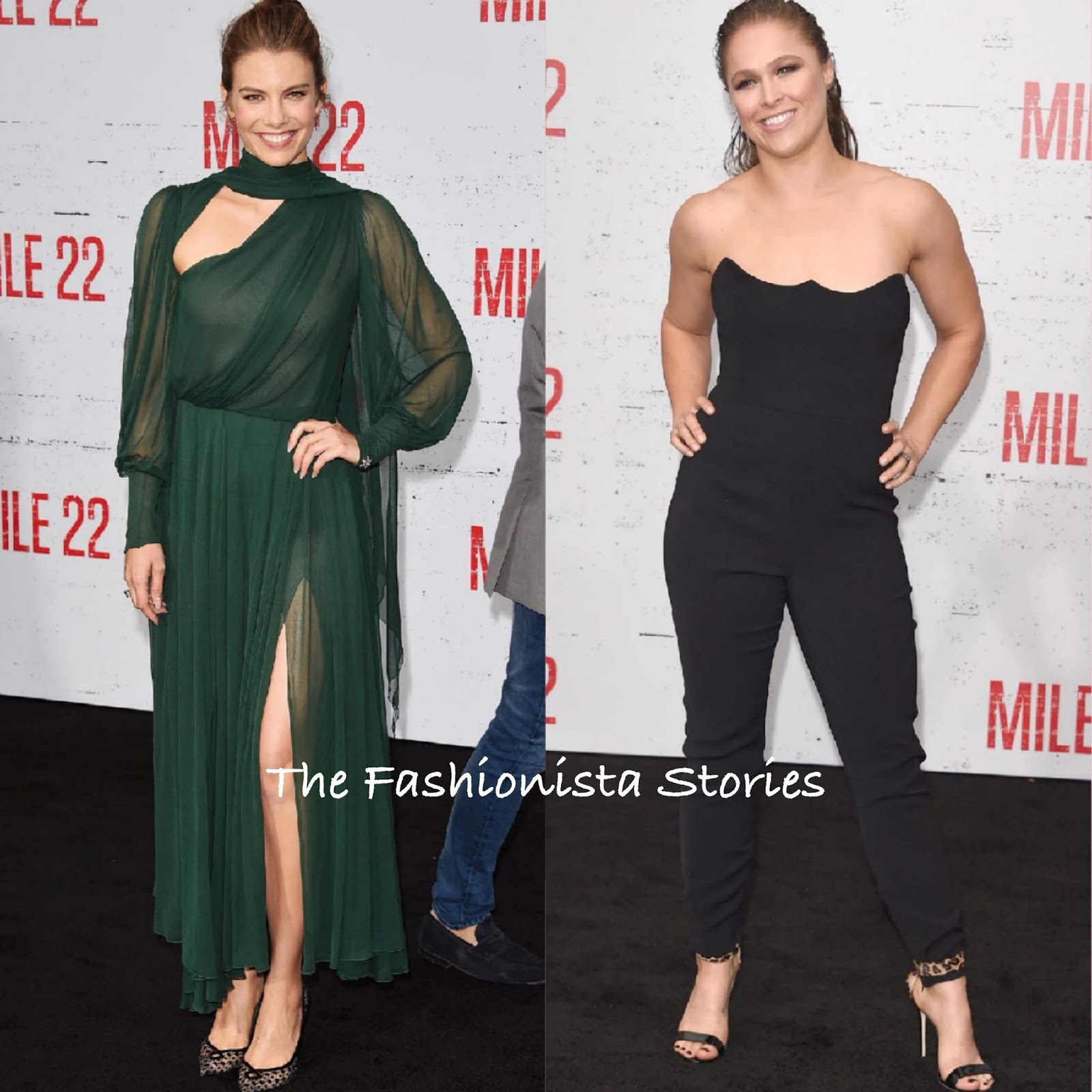 Lauren Cohan & Ronda Rousey at the 'Mile 22' LA Premiere