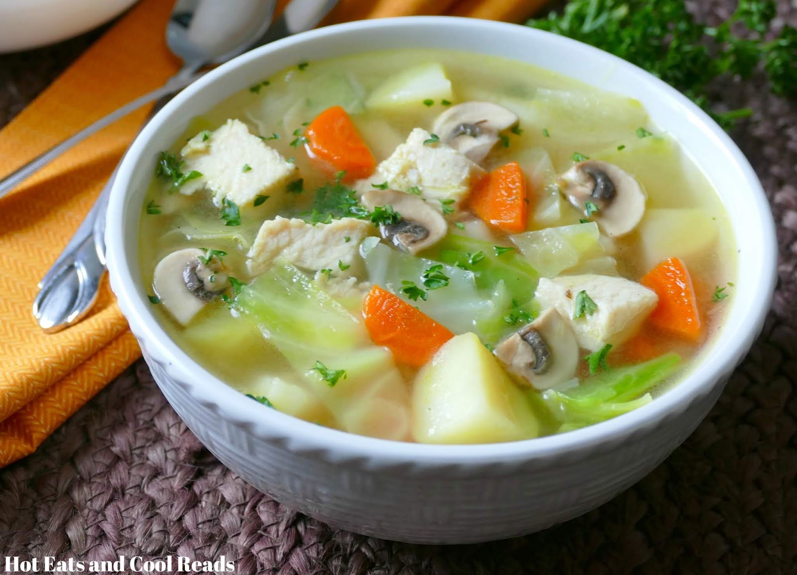 Chicken, Mushroom and Cabbage Soup Recipe