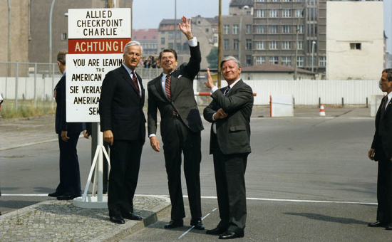 President Ronald Reagan at Checkpoint Charlie (June 11, 1982) President Ronald Reagan at Checkpoint Charlie (June 11, 1982)