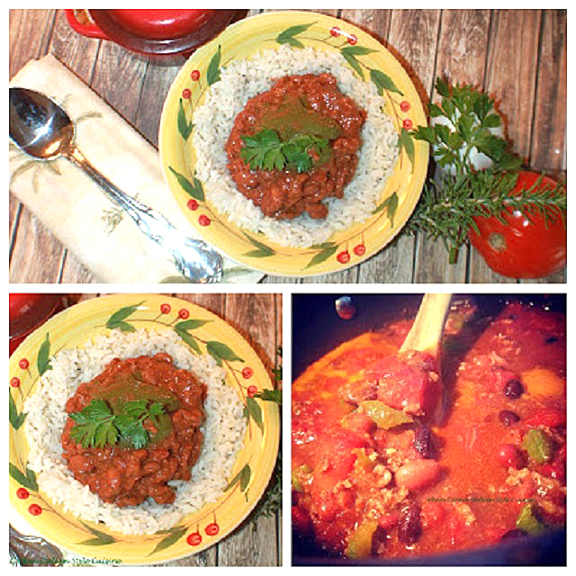 Vegetarian Chili over Rice What's Cookin' Italian Style Cuisine