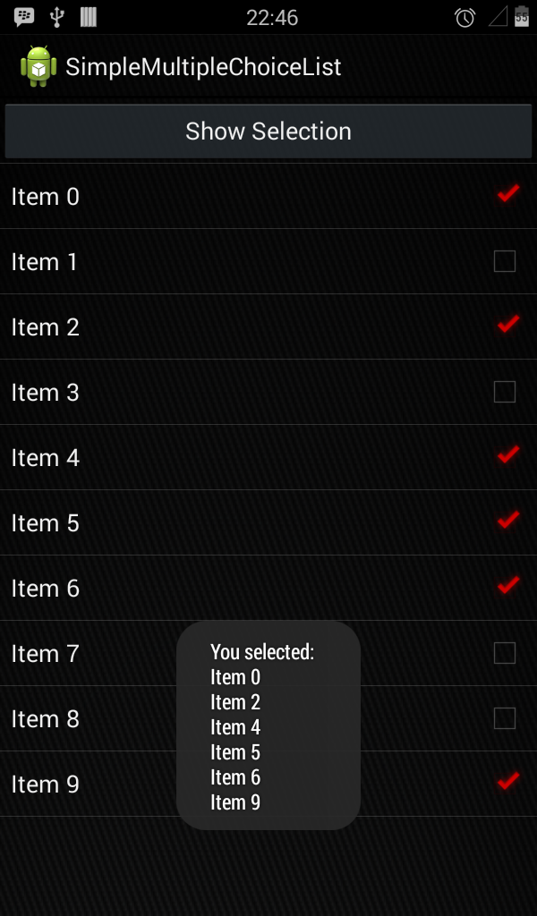 Nostra Technology: Android UI Tips & Tricks : Multiple-Choice List