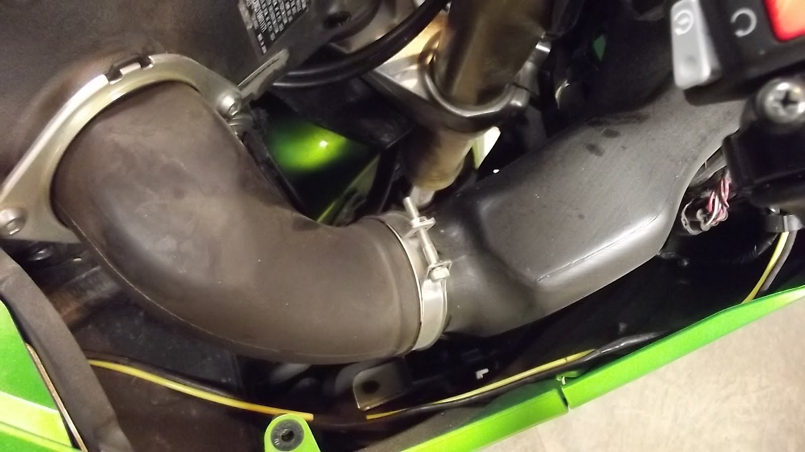 Erik's Motorcycle Trips ZX14 Spark Plugs and Air Filter.