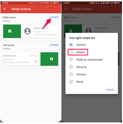 Cara Mengganti Opsi Swipe Pada Aplikasi Gmail menjadi Swipe untuk Hapus