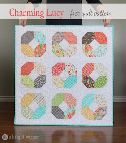 Charming Lucy a free charm pack quilt pattern from Andy of A Bright Corner