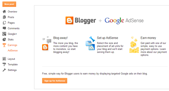 Blogger AdSense Dashboard