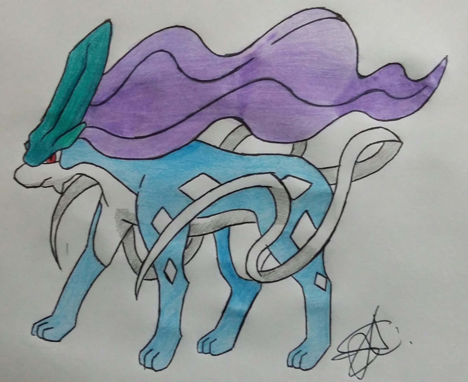 COMO DESENHAR O POKÉMON SUICUNE  HOW TO DRAW POKÉMON SUICUNE 