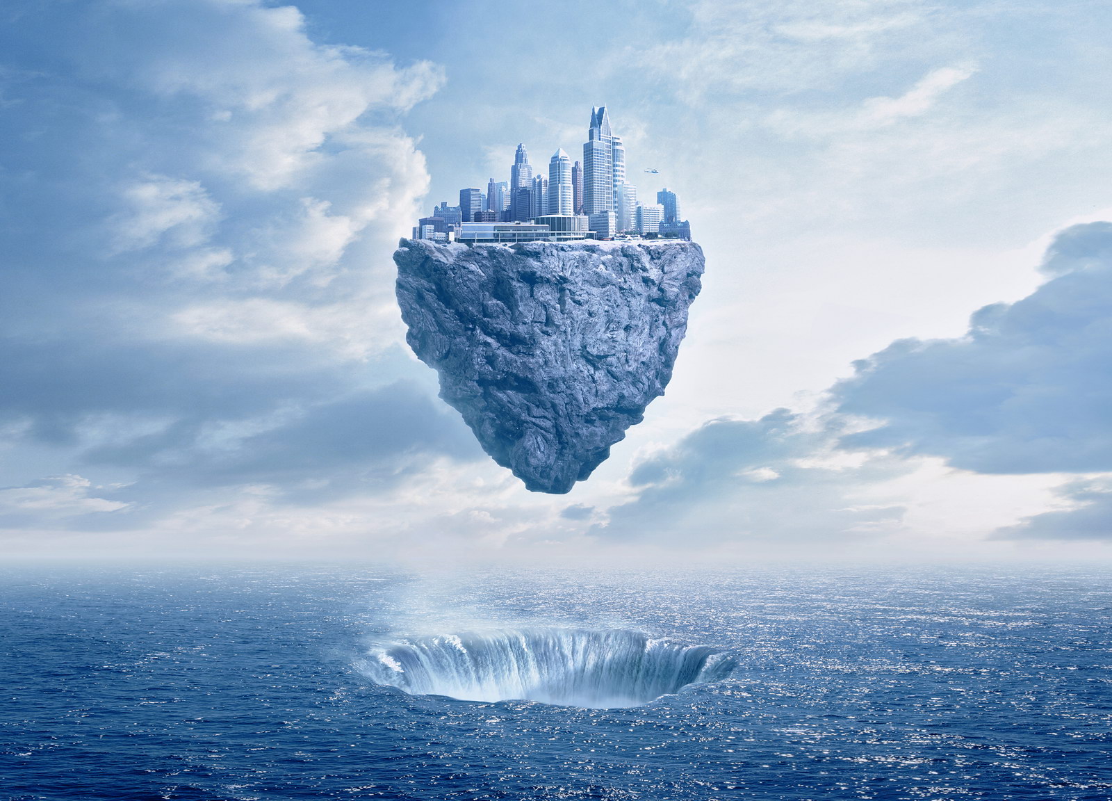 летающий остров геншин импакт. скала в воздухе. горы аллилуйя аватар.