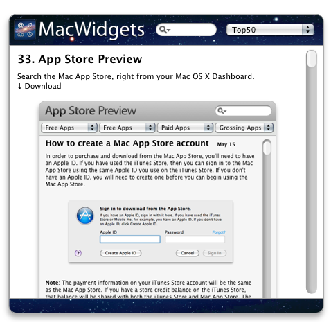 best mac dashboard widgets