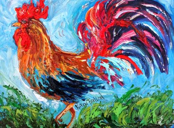 24 Gambar  Lukisan Ayam  Karen s Tarlton Seni Rupa