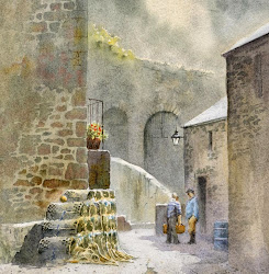 watercolor bellamy david stone walls painting effect paintings davidbellamyart water creating et bleu cobalt watercolours rocks pierres techniques mountain landscape