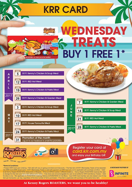 Kenny Rogers ROASTERS Malaysia Buy 1 Free 1 Wednesday Treats Promo