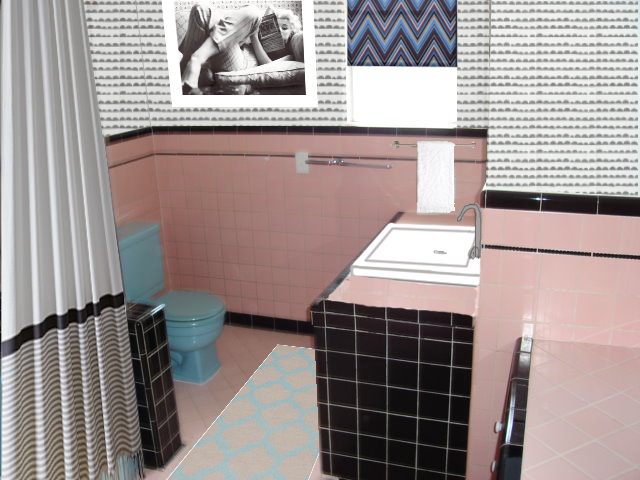 Twine Update A Mid Century Bathroom Black And White Pink Bathroom Remodel Design Ideashow To Update A