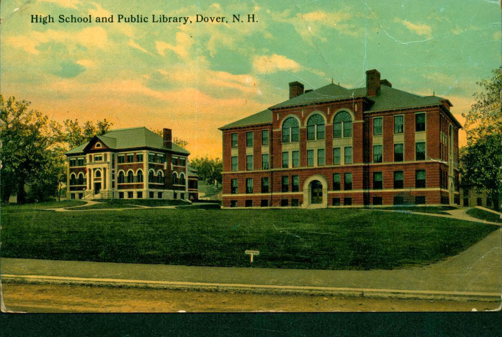 Library Postcards 1916 Public Library, Dover, New Hampshire