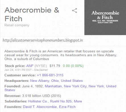contact abercrombie customer service