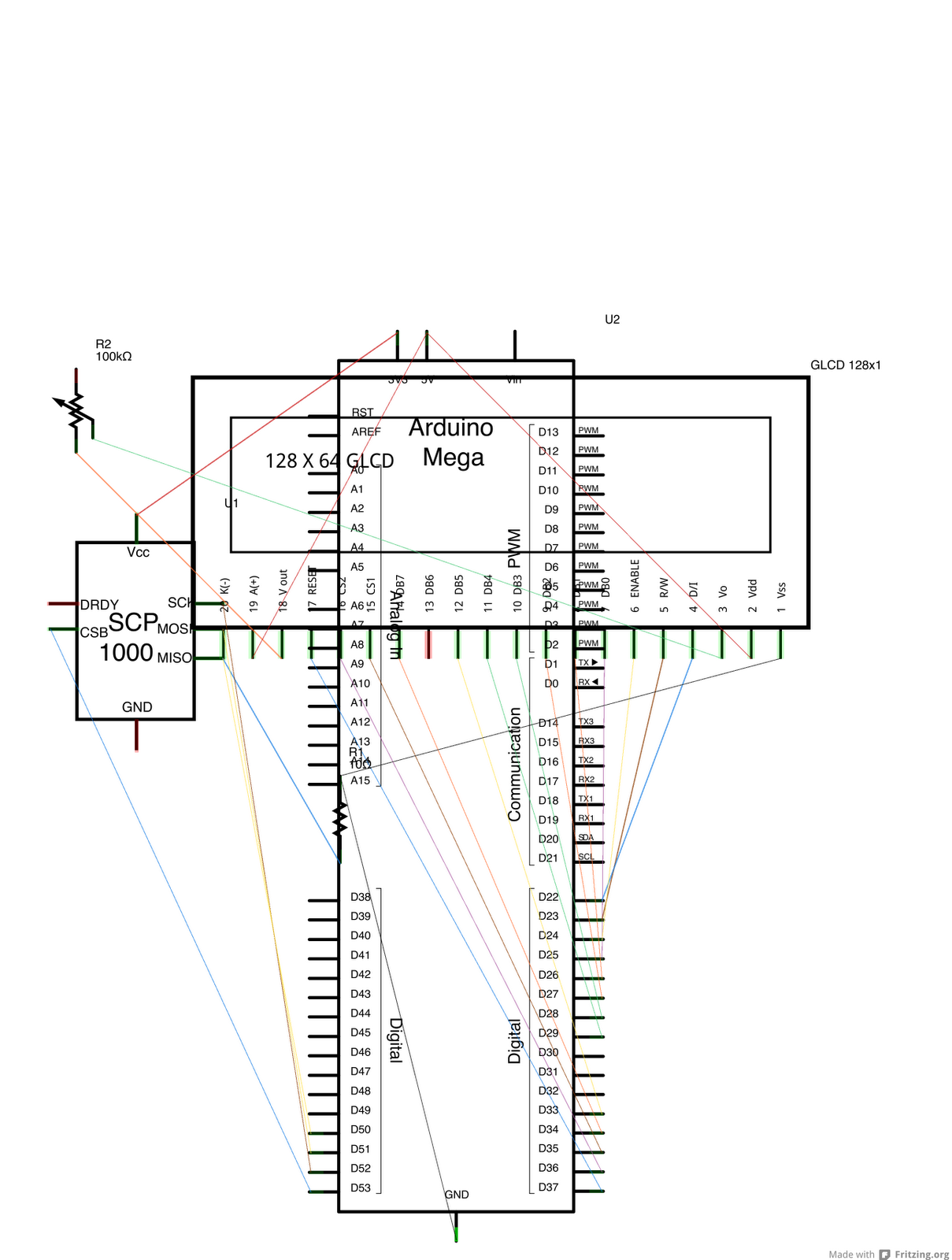 Sensor-Based Electronic Art: Project 32 Corrected Fritzing Diagram