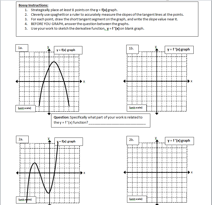 Math Teacher Mambo: Calculus: f and f ' graphs