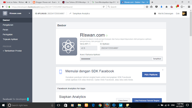 Cara Terbaru Mendapatkan ID Aplikasi Facebook - Riswan.net