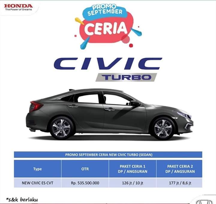 Dealer Honda Bandung Daftar Harga OTR, Cash Dan Kredit Mobil Baru