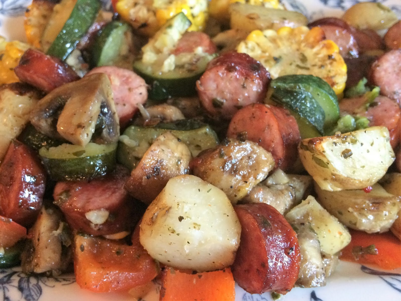 My Tiny Oven Grilled Sausage & Veggies Packs