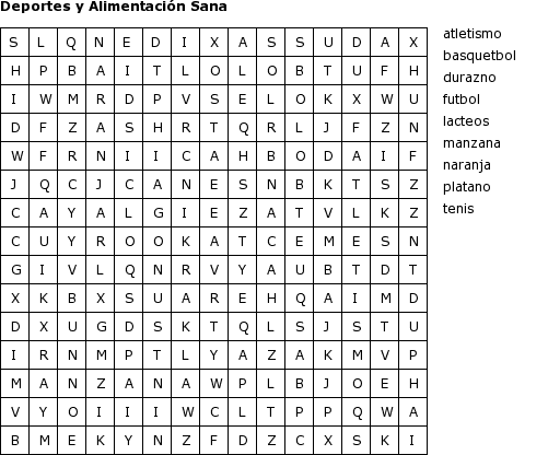 vida saludable y sana: Sopa De Letras.