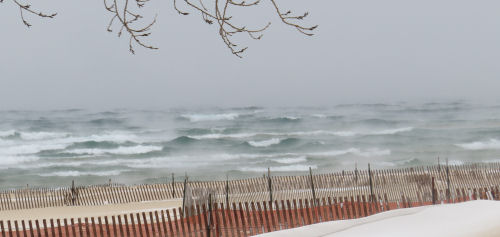 Lake Michigan winter waves