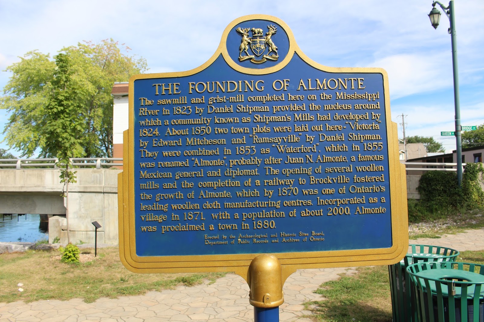 Memorials in Ottawa Founding of Almonte Plaque