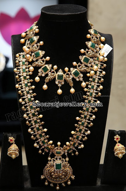 Emerald Long Haram Peacock Necklace Emerald Long Haram Peacock Necklace