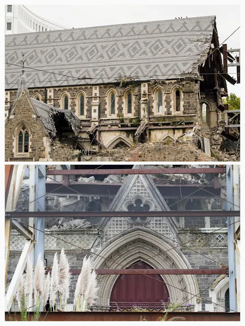 Christchurch after the earthquake: cathedral rubble