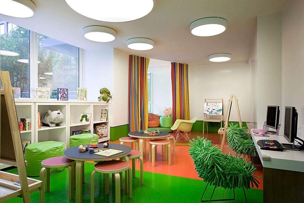 Amazing Kids Playroom With Green Themed Styles