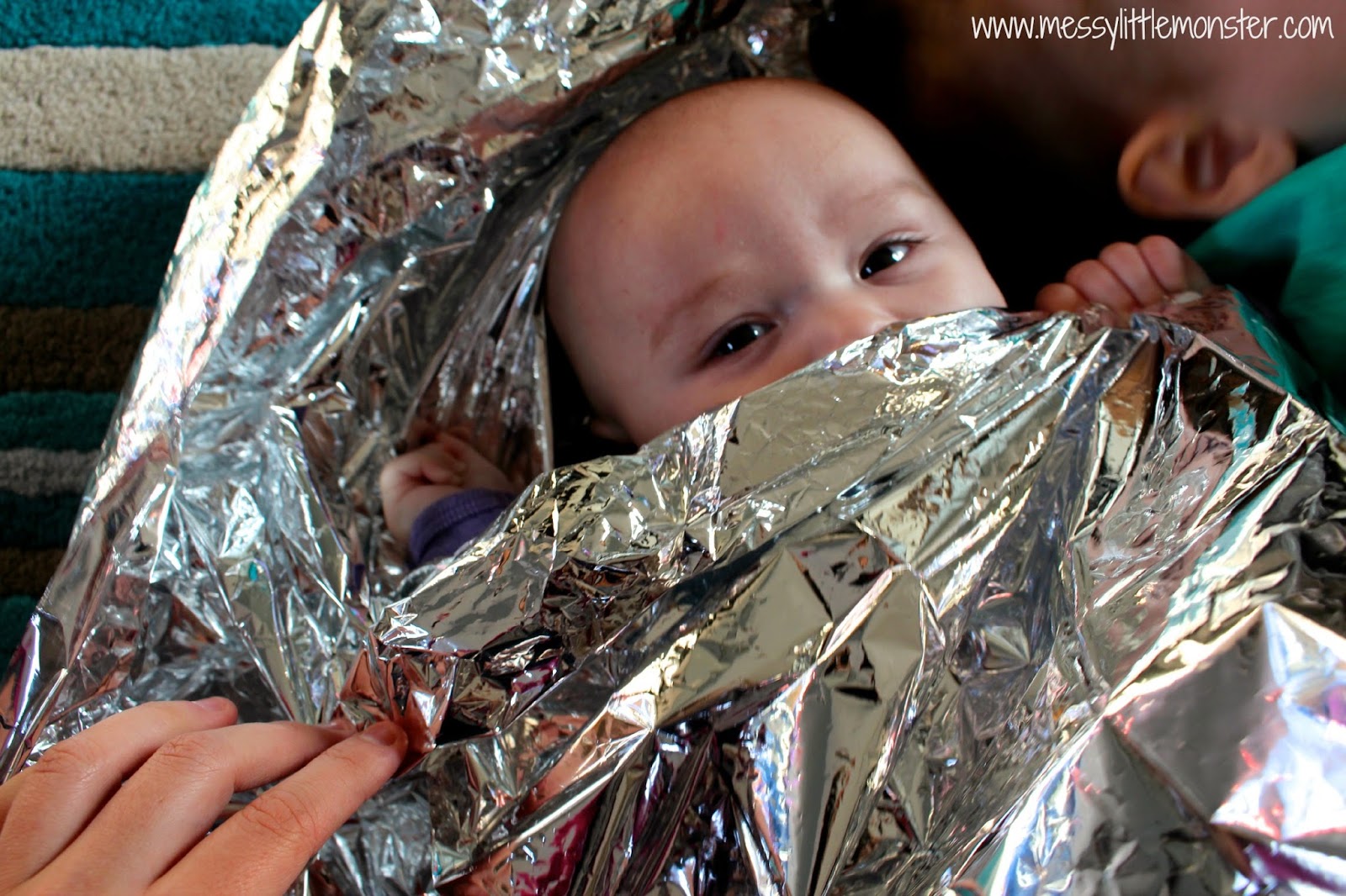 Baby Games with a Foil Blanket Messy Little Monster