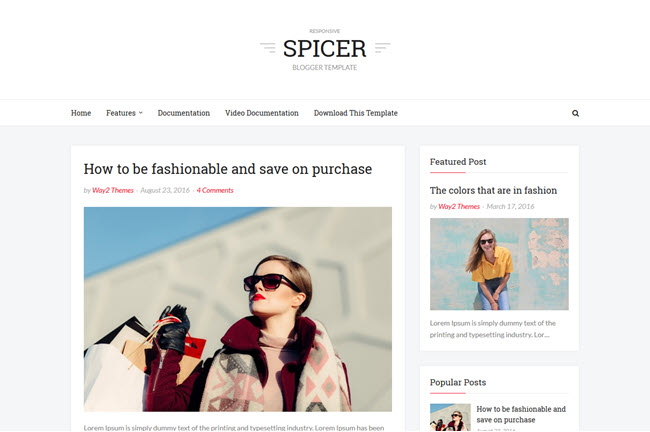 Spicer - Responsive Simple Blogger Template