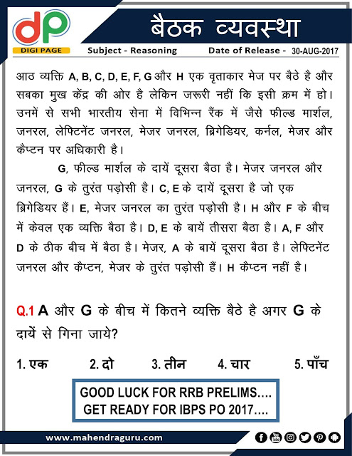 DP | Strategy For IBPS RRB 2017 - Sitting Arrangement | 30 - 08 - 17 DP | Strategy For IBPS RRB 2017 - Sitting Arrangement | 30 - 08 - 17