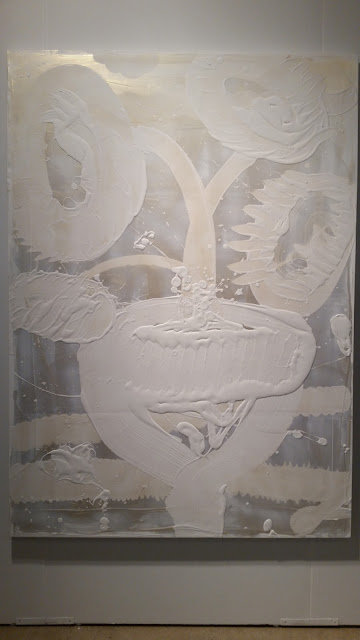 mica painting sunflowers catherine howe heavily textured monochrome painting